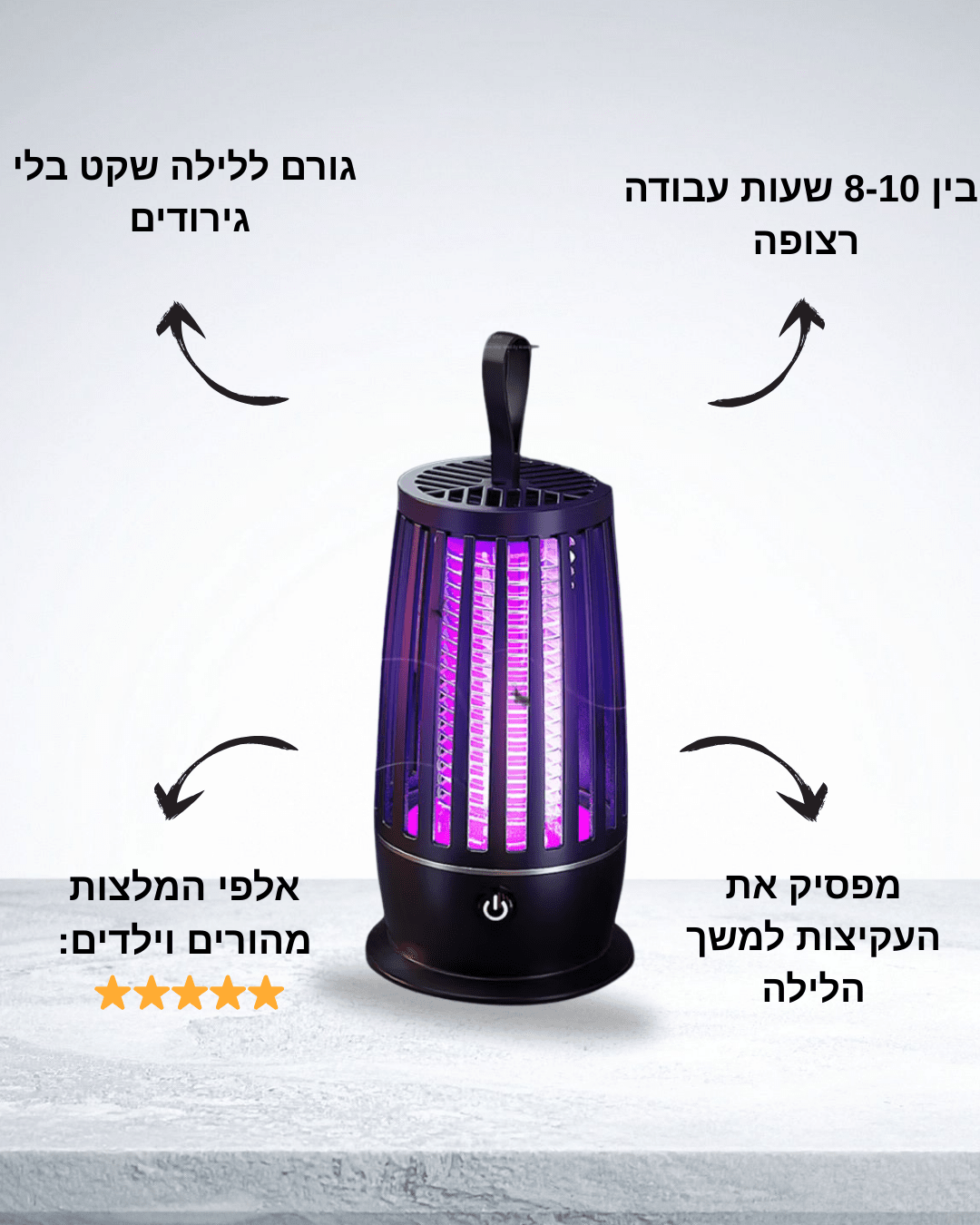 ™SmartTrap - מנורת לילה חכמה ללכידת יתושים לשינה רציפה